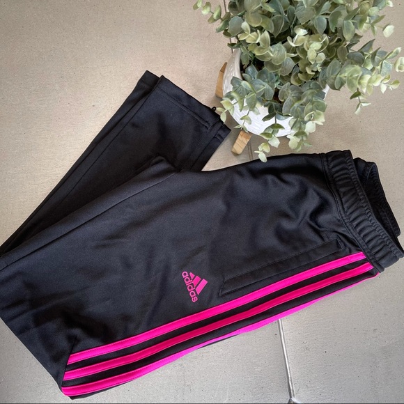 adidas Pants - ADIDAS joggers black /pink Athletic CLIMACOOL M